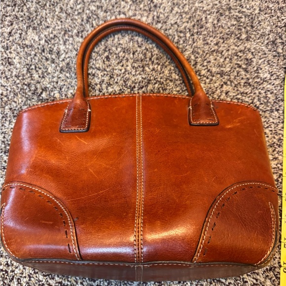 Fossil Very Well Loved Classic Shoulder Leather Tote Bag Cognac Double Straps - Picture 10 of 16